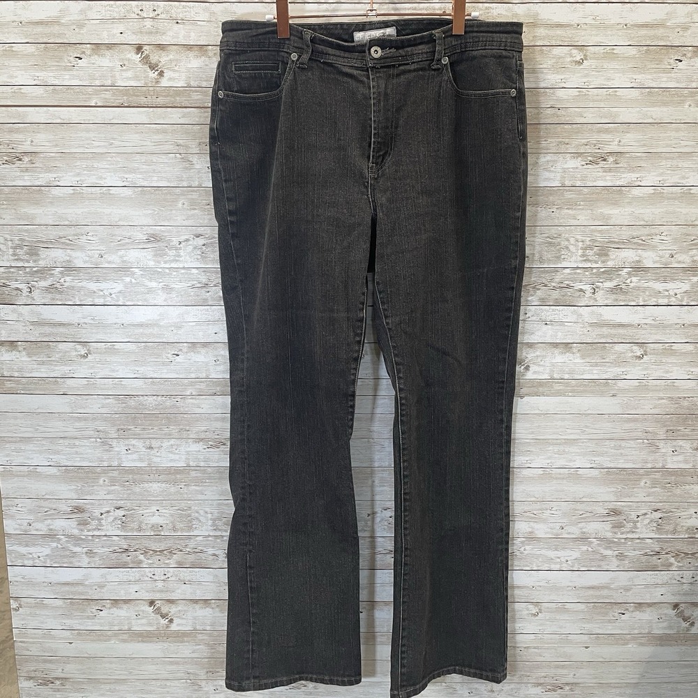 Chico's Platinum Womens 2 (US 12) Jeans Denim‎ Bootcut Regular Mid Rise Black